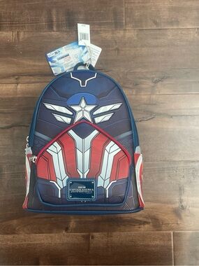 Captain America Inspired Blue and Red Loungefly Backpack